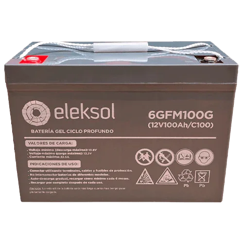 Batería Gel Eleksol 12V 100Ah 6GFM100G