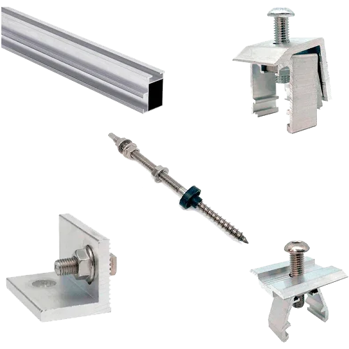 Estructura Aluminio Coplanar Tornillo 2 Paneles