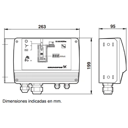 Controlador Grundfos CU 200 para bombas solares SQFlex