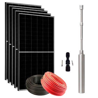 Kit Bomba Solar Híbrida ZIRI 4SH1.4-200 1.5CV 200m 1.5m³/h