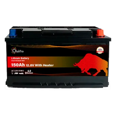 Batería Litio 12V 150Ah Olalitio OLA-12-150-SH Bajo Asiento Calefacción Bluetooth