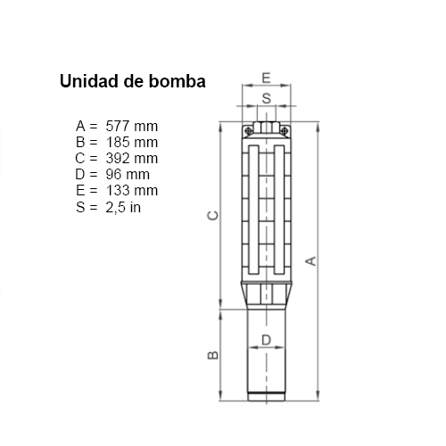 Bomba Solar Sumergible Lorentz PU1800 C-SJ17-2 26m³/h 16m Centrífuga