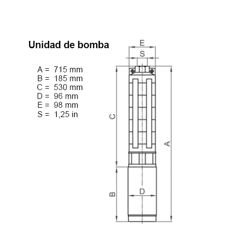Bomba Solar Sumergible Lorentz PU1800 C-SJ3-18 4m³/h 80m Centrífuga