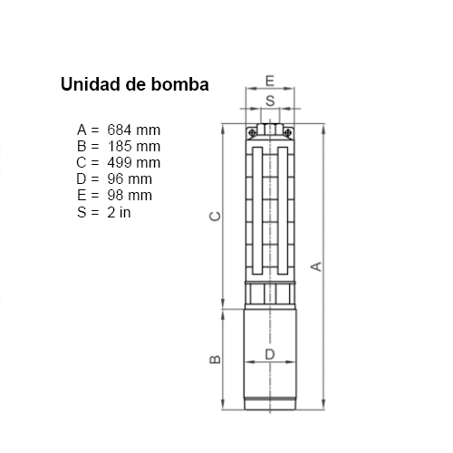 Bomba Solar Sumergible Lorentz PU1800 C-SJ8-7 13m³/h 40m Centrífuga