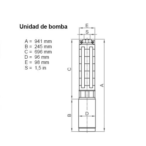 Bomba Solar Sumergible Lorentz PU4000 C-SJ5-25 7,0m³/h 140m