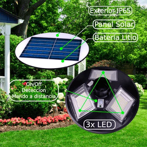 Farola Solar 150W 6000K 1500 lm 12Ah JND-7488