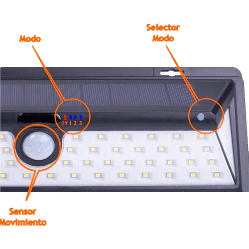 Aplique Solar de Pared 500 lm 66 LEDs JND-73553