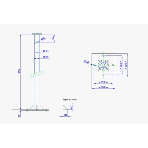 Puntera Torre Bornay Acople P400/750 1,3 m