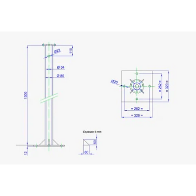 Puntera Torre Bornay Acople P400/750 1,3 m