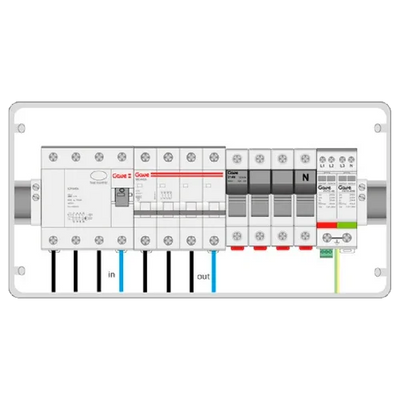 Caja Protecciones AC Trifásico GAVE ACT63SDA/300 44kW 63A 300mA