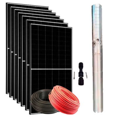 Kit Bomba Solar Híbrida ZIRI 4SC5-110 2.5CV 110m 10m³/h