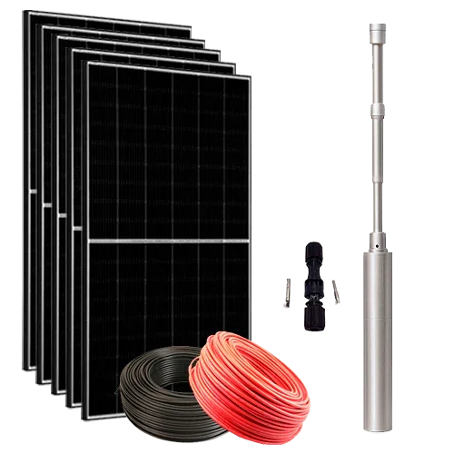 Kit Bomba Solar Híbrida ZIRI 4SH1.4-200 1.5CV 200m 1.5m³/h