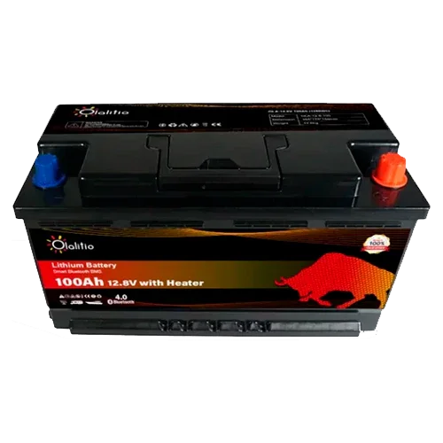 Batería Litio 12V 100Ah Olalitio OLA-12-100-SH Bajo Asiento Calefacción Bluetooth