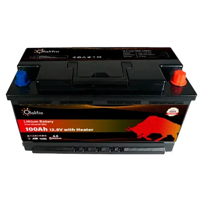 Batería Litio 12V 100Ah Olalitio OLA-12-100-SH Bajo Asiento Calefacción Bluetooth