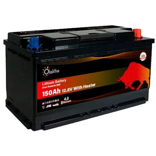 Batería Litio 12V 150Ah Olalitio OLA-12-150-SH Bajo Asiento Calefacción Bluetooth