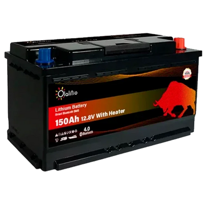 Batería Litio 12V 150Ah Olalitio OLA-12-150-SH Bajo Asiento Calefacción Bluetooth