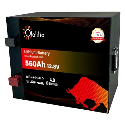 Batería Litio 12V 560Ah Olalitio OLA-12-560-M Bajo Asiento Bluetooth