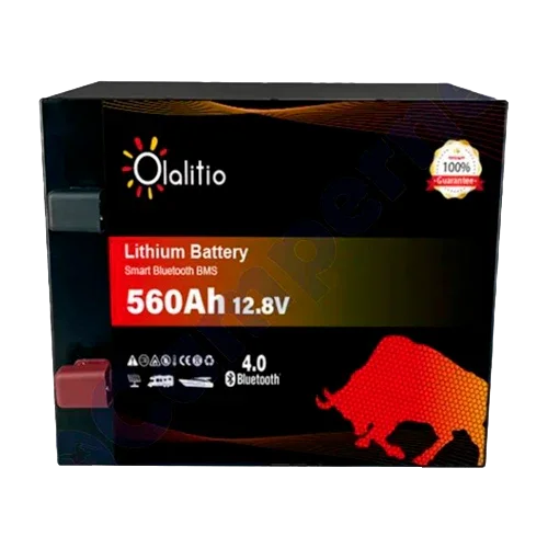 Batería Litio 12V 560Ah Olalitio OLA-12-560-M Bajo Asiento Bluetooth