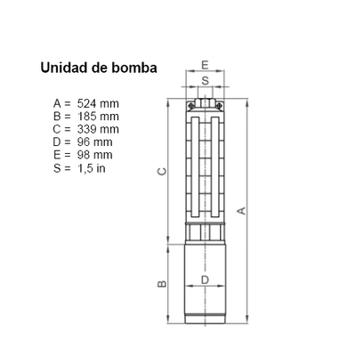Bomba Sumergible Solar Lorentz PU150 C-SJ5-8 4,6 m³/h 20m Centrífuga