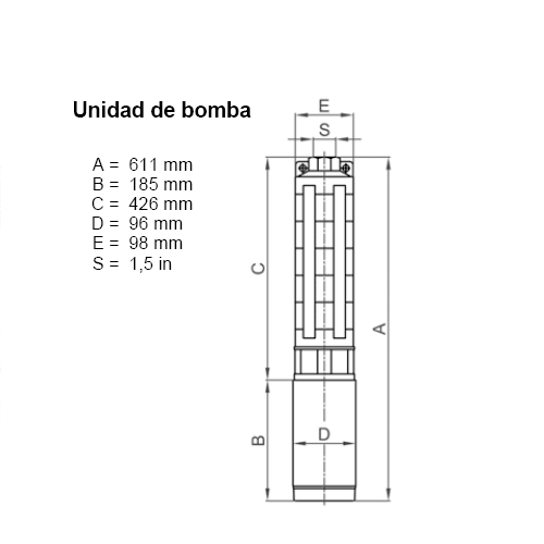 Bomba Solar Sumergible Lorentz PU1800 C-SJ5-12 7,6m³/h 70m Centrífuga