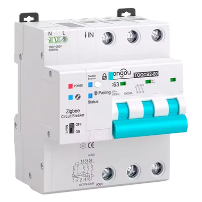 Magnetotérmico Inteligente Tongou 3P TOQCB2-80 1-63A Curva C Zigbee