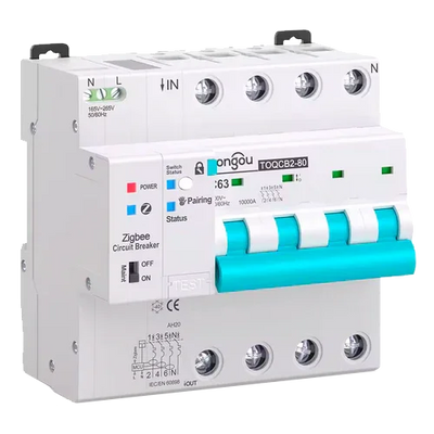 Magnetotérmico Inteligente Tongou 4P TOQCB2-80 1-63A Curva C Zigbee