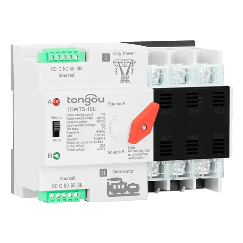 Interruptor de Transferencia 3P ATS 100A Tongou TOWTS-100