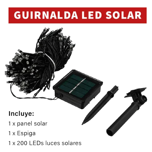 Guirnalda Solar 200 LEDs 3000K Exterior JND-9138H